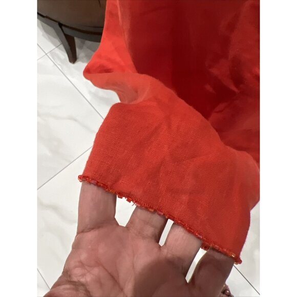 H&M Red V-Neck Dress With Sequin Trim & Short Sleeves - Womens 14 - Picture 5 of 9